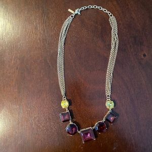 LB adjustable gold/ruby necklace
